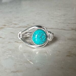 NWOT Sundance Western Lariat Ring, Turquoise, Sterling Silver